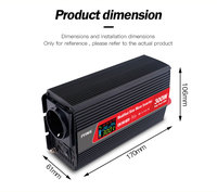 Convertisseur de courant DC 12V 24V vers AC 220V 230V 110V 300W à onde sinusoïdale modifiée avec USB et Type C