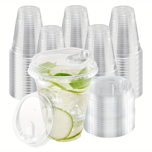 Tùy chỉnh ly nhựa thân thiện với môi cứng ly cà phê nhựa 12oz/16oz/20oz/24oz/32oz đơn tường thiết kế thấp moq cốc có nắp đậy - Product Image 1