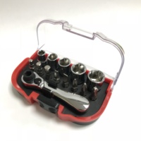 1/2 " Sürücülü Mini Ters Çevrilebilir Cırcır Kolu Soket Anahtar Seti, Bisiklet Tamiri için Plastik ve Metal Cep Boyutunda Kılıflı