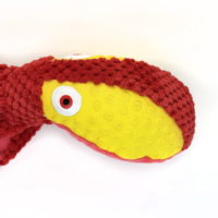 Jouet en peluche doux non toxique, pieuvre rouge en latex, jouet à mâcher durable qui couine, en stock, interactif pour jouer, mâcher et faire ses dents