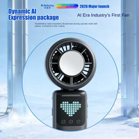 Ventilateur portable mini IA à affichage numérique, moteur sans balais, pliable, à suspendre au cou, 4000 mAh, refroidissement par glace, modèle AFY