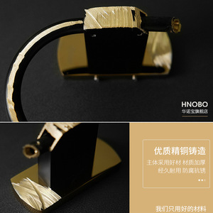 Porte-serviettes Standard Pa noir et or 60 cm, ensemble de rangement pour salle de bain en cuivre pour serviettes de bain - Product Image 5