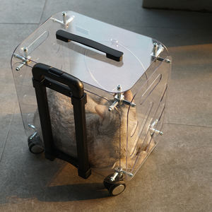 पालतू ट्रॉली स्टलर एब्स सामग्री पारदर्शी लक्जरी फैशन आधुनिक क्लासिक ग्रीष्मकालीन ठंडा लुभावनी बड़ी क्षमता यात्रा बॉक्स के लिए - Product Image 3