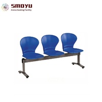 Silla de Espera Moderna de 3 Plazas para Hospital, con Estructura de Acero y Plástico PP, para Uso en Aeropuertos y Oficinas, Diseño Ergonómico, Duradera, Comercial