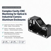 Carcasa de Montaje de Aleación de Aluminio Anodizado Negro Mate, Mecanizada por CNC Personalizada, para Cámara de Instrumentos Ópticos de Visión Artificial