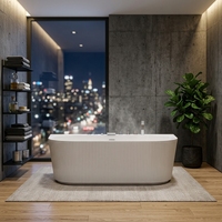 Baignoire de massage autoportante de luxe en acrylique avec éclairage LED et garantie de 5 ans pour une expérience haut de gamme