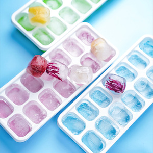 Ice Cube Mold With Silicone Bottom 12 Grids Quick Freeze Easy Release For Family Use Dishwasher Safe - Product Image 4