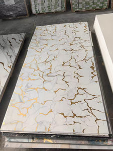 Hafif <span class=keywords><strong>PVC</strong></span> mermer levhalar UV duvar paneli kolay kurulum ev DIY projeleri için çizgili mutfak yanmaz açık ticaret - Product Image 3