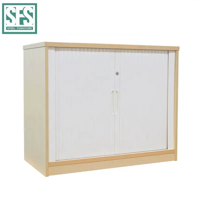 Wooden Office Storage Furniture PVC Tambour Door Wooden Frame Filing Cabinet