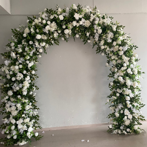 Arche fleurie de mariage M-UFA062, nouveau design, en forme de U, arche fleurie artificielle en roses pour arrangements de mariage. - Product Image 1