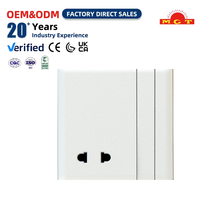 Prise murale combinée avec interrupteur, design blanc à double compartiment, personnalisable en usine OEM, vente en gros