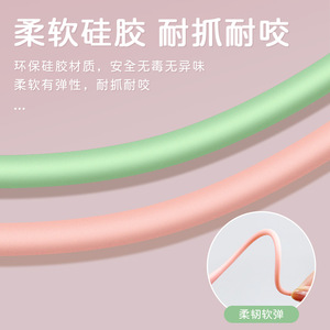 Silicone <b>Cat</b> Teaser Wand Long Handle Replaceable Head Boredom Buster For <b>Cats</b> Play <b>Interactive</b> <b>Toy</b> - Product Image 5