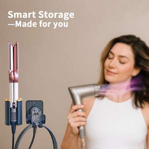 Support mural pour <span class=keywords><strong>Dyson</strong></span> Airwrap Styler, support de rangement pour <span class=keywords><strong>fer</strong></span> à <span class=keywords><strong>friser</strong></span> et accessoires, support de salle de bain - Product Image 5