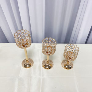 <b>Wedding</b> Decorative Golden <b>Candle</b> Holder With Crystal Cup for <b>Wedding</b> Tabletop Centerpieces - Product Image 6
