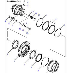 Original 12Y-27-10100 12Y-27-10101 12Y-27-10300 12Y-27-10301 Conjunto de transmisión final Motor de viaje de 21-30 cm para Komatsu D51 - Product Image 1