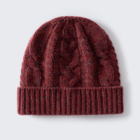 Bonnet en cachemire pur 100% tricoté à la main de luxe de la Mongolie intérieure, bonnet d'hiver pour femmes