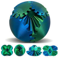 Gear Sphere, Bola de Engranajes Impresa en 3D, Hecha a Mano, Estilo Steampunk, Cubo de Engranajes Giratorio, Juguete Antiestrés para Oficina y Hogar