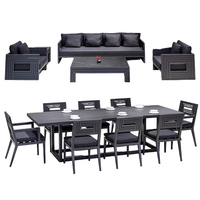 Ensemble de salle à manger moderne tout temps avec le même motif en aluminium Ensemble de mobilier d'extérieur pour canapé de jardin et chaise de piscine