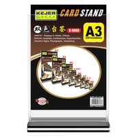 Support de carte A3 transparent Kejea avec base bicolore pour affichage de poster et signalétique de bureau en magasin de détail