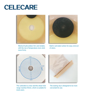 Professional One-Piece Disposable Active Carbon Filter Adhesive Flange Medical Waterproof <strong>Ostomy</strong> Bag Supplies CELECARE CE - Product Image 4