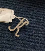 Pendentif Lettre Tendance Personnalisé en Argent Sterling 925 et Zircon Cubique, Unisexe, pour Fêtes et DIY, Accessoires de Collier, Vente en Gros