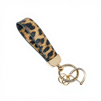 Porte-clés de voiture à imprimé léopard exquis, nouveau design, porte-clés romantique pour couple, anneau de porte-clés