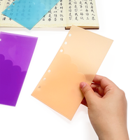 Pochette pour classeur A6 avec bord en forme d'éventail, porte-enveloppes transparents pour argent liquide, en matériau PP