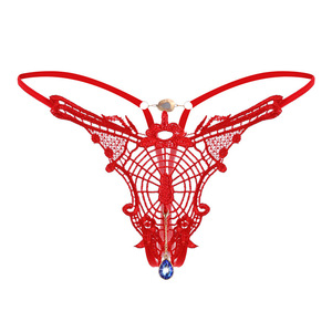 Vente en gros usine : Lingerie sexy pour femmes avec perles, broderies, string à entrejambe ouvert, taille basse, nœud, G-string, culotte perlée pour adultes - Product Image 1