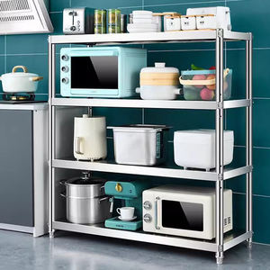 מטבח מסחרי נירוסטה אחסון מתלה 4 שכבה כבדה מארגן מודולרי למגש סיר תבנית - Product Image 2