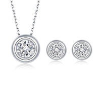 Kalung Moissanite Perak Sterling 925 Berkilau Klasik untuk Wanita, Hadiah Ulang Tahun Pernikahan