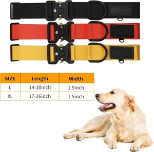 Custom Wholesale Adjustable Luxury Heavy Duty 4cm Nylon <strong>Tactical</strong> <strong>Dog</strong> <strong>Collar</strong> Quick Release with Metal Buckle - Product Image 2