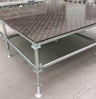 Escenario Modular Portátil de Acero Galvanizado con Tubos Cuadrados para Eventos al Aire Libre, Bodas y Ferias Publicitarias - Capacidad de Carga de 500 kg