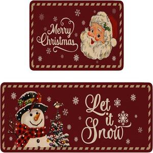 ชุดพรมครัวลายสก็อต Temu สำหรับคริสต์มาส กันลื่น รูปทรงสี่เหลี่ยมผืนผ้า ทำจากเส้นใยโพลีเอสเตอร์ สองชิ้น ทำความสะอาดง่าย ซักเครื่องได้ - Product Image 4