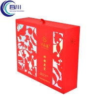 Nueva Caja de Regalo Resistente con Cajón Rojo, Impresión de Logotipo en Lámina Dorada, Empaque con EVA para Frascos de Perfume, Aceite o Productos para el Cuidado de la Piel