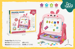 Giocattoli Educativi per Bambini, Lavagna per Disegno e Scrittura, Tavolo da Disegno Verticale Bifacciale con Supporto per Bambini - Product Image 3