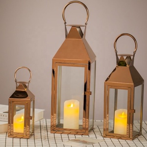 Grande lanterne décorative en verre du Japon avec étain en acier inoxydable pour le camping et la maison en vente pour les occasions de Noël en plein air - Product Image 5