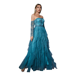 Nouvelle robe de soirée estivale pour femme, sans bretelles, à sequins, avec ourlet en tulle, moulante, transparente, à superpositions, longue et élégante - Product Image 1