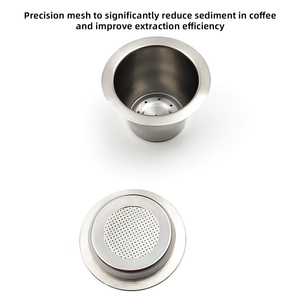 2 Pack Stainless Steel Reusable <b>Coffee</b> Pods for Nespresso OriginalLine, Includes Tamper and <b>Spoon</b> - Product Image 5