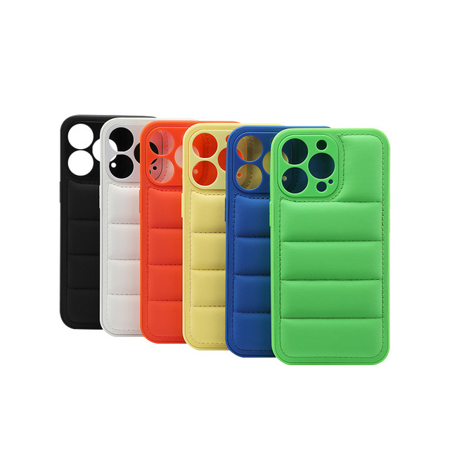XXD Hot Selling Puffer Case Klein Blue Soft Touch Puffer Down Jacket Phone Case Cover for iPhone 14 13 12 11 Pro Max X XR XS
