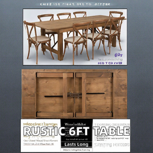 โต๊ะไม้พับได้ขนาด72นิ้วสำหรับใช้ในฟาร์ม6FT งานเลี้ยงงานแต่งงานงานอีเวนต์ห้องรับประทานอาหารร่วมสมัยเฟอร์นิเจอร์วิลล่า - Product Image 5