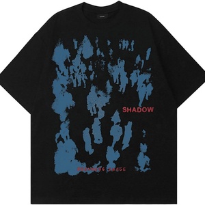 Moisture Wicking 100% Cotton Sporty Oversized Creative Graffiti Short Sleeve Shirts Summer Casual Rapper Streetwear <b>Y2k</b> <b>Tops</b> - Product Image 2