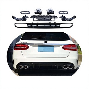 Diffusore Posteriore Stile C43 S per <span class=keywords><strong>Mercedes</strong></span>-Benz Classe <span class=keywords><strong>C</strong></span> W205 <span class=keywords><strong>Berlina</strong></span> 2015-2019+ Cromato+Nero+Argento, Montaggio a Vite, Compatibilità 100% - Product Image 1
