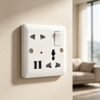 Prise murale multifonction personnalisée OEM avec double port USB pour recharge mobile, interrupteurs à prise murale en gros