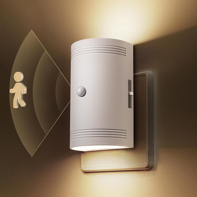 LOHAS Modern 0-100LM Dimmable Motion Sensor Night Lights White Housing LED Night Light Motion Sensor for Hallway Bathroom