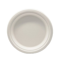 Assiettes Rondes Compostables en Bagasse de Canne à Sucre Sans PFAS de 8,75 Pouces pour le Camping