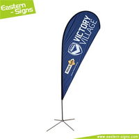 Drapeau publicitaire extérieur en forme de goutte d'eau pour restaurant, bannière promotionnelle, drapeau plume de plage, imperméable et durable