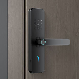 ब्लैक फिंगरप्रिंट पासवर्ड ट्यूया वाईफाई स्मार्ट होम डोर लॉक लकड़ी के लिए लकड़ी/एल्यूमीनियम दरवाजे एल्यूमीनियम मिश्र धातु सामग्री - Product Image 1