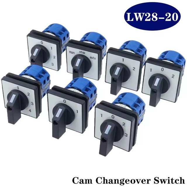 Electric 2/3/4 Position 8 Terminals Rotary Cam Changeover Switch 500V 20A LW28-20