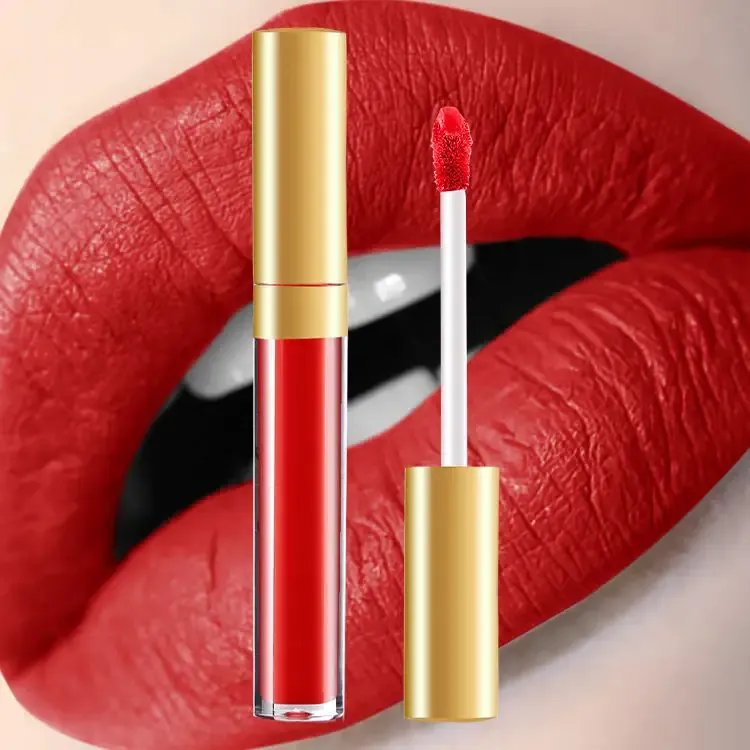 OEM Makeup diskon besar kosmetik tidak bermerek Lipgloss berlabel Set hadiah Creamy Matte Multi Warna Lipstik Cair