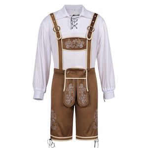 Ensemble <span class=keywords><strong>de</strong></span> Lederhosen traditionnels bavarois pour hommes, costume <span class=keywords><strong>de</strong></span> fête d'Oktoberfest - Product Image 2